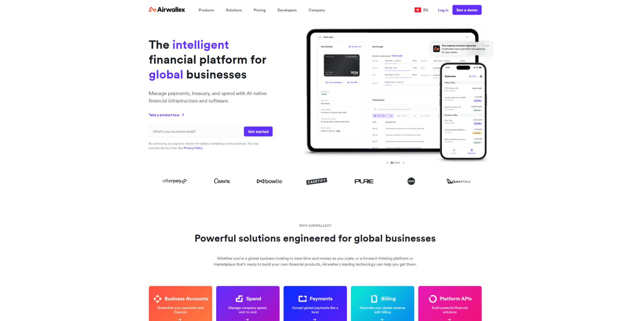 Airwallex’s end-to-end payment ecosystem across collection, management, and payout.